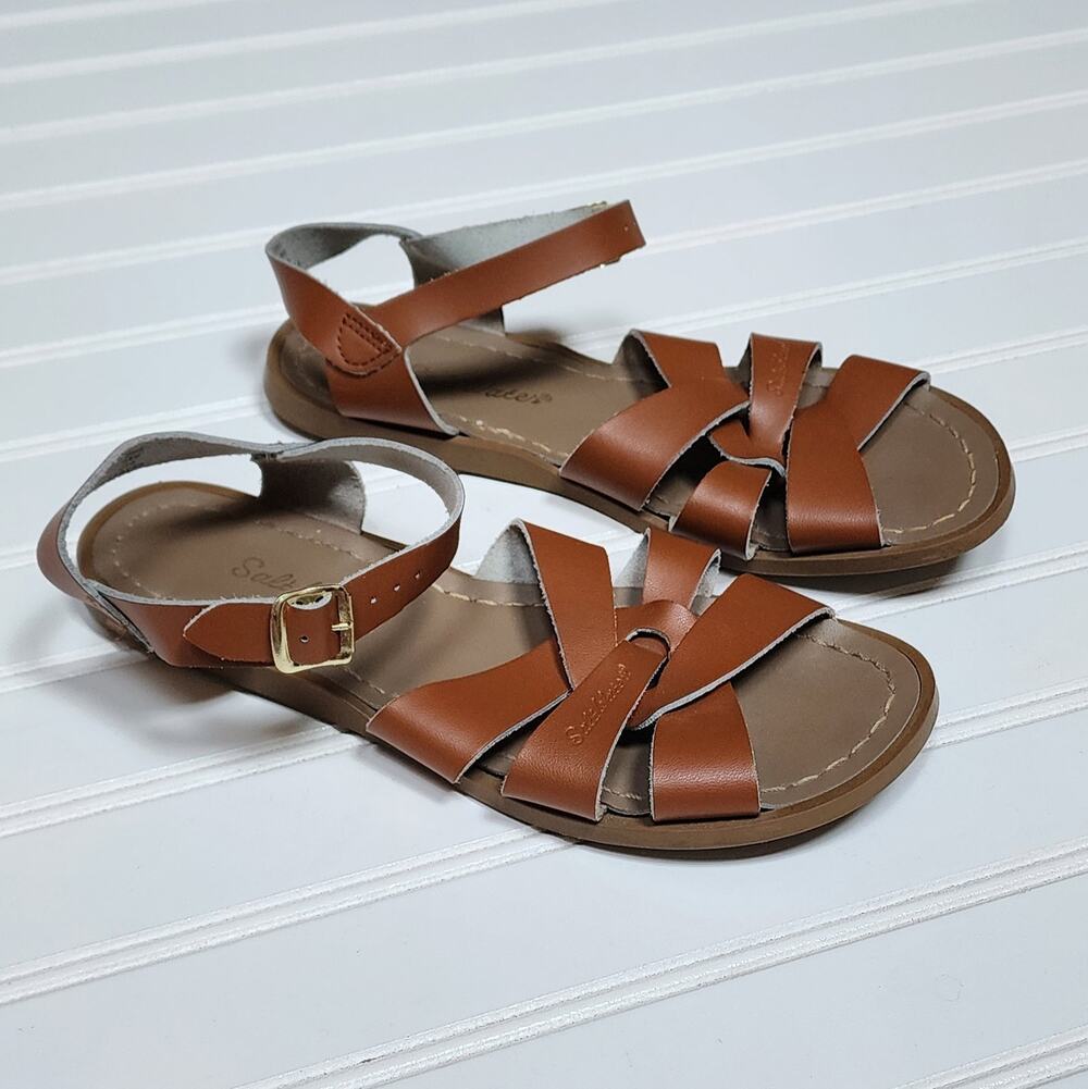 Salt Water Original  Women's Tan Leather Sandals Size 6 Women's/4 Big Kids